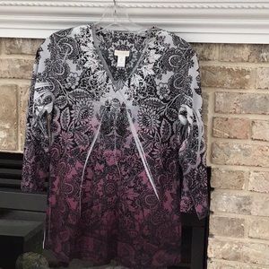 5/$20 Chicos size 0 long sleeve v-neck top with embellishments. Barely worn.